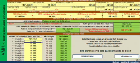 Planilha SIMPLES para CUSTOS sobre compras - GRÁTIS